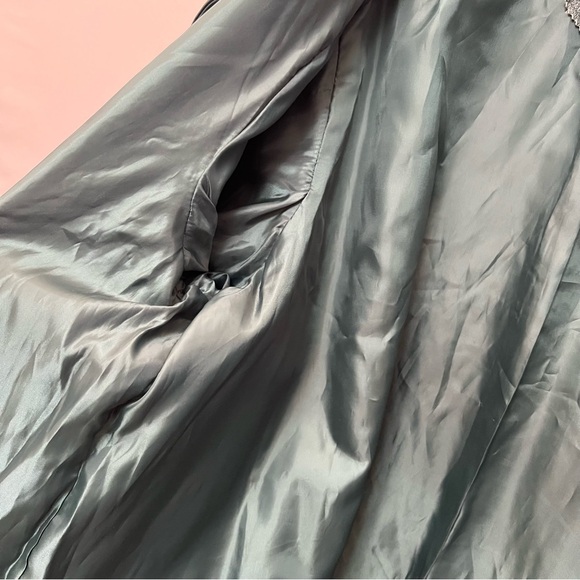 Vintage Via Accenti Dark Green Leather Jacket Button Front Coat Womens Sz 30W - Picture 6 of 11